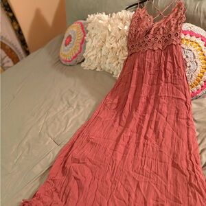 Free People Maxi Dress in Rust